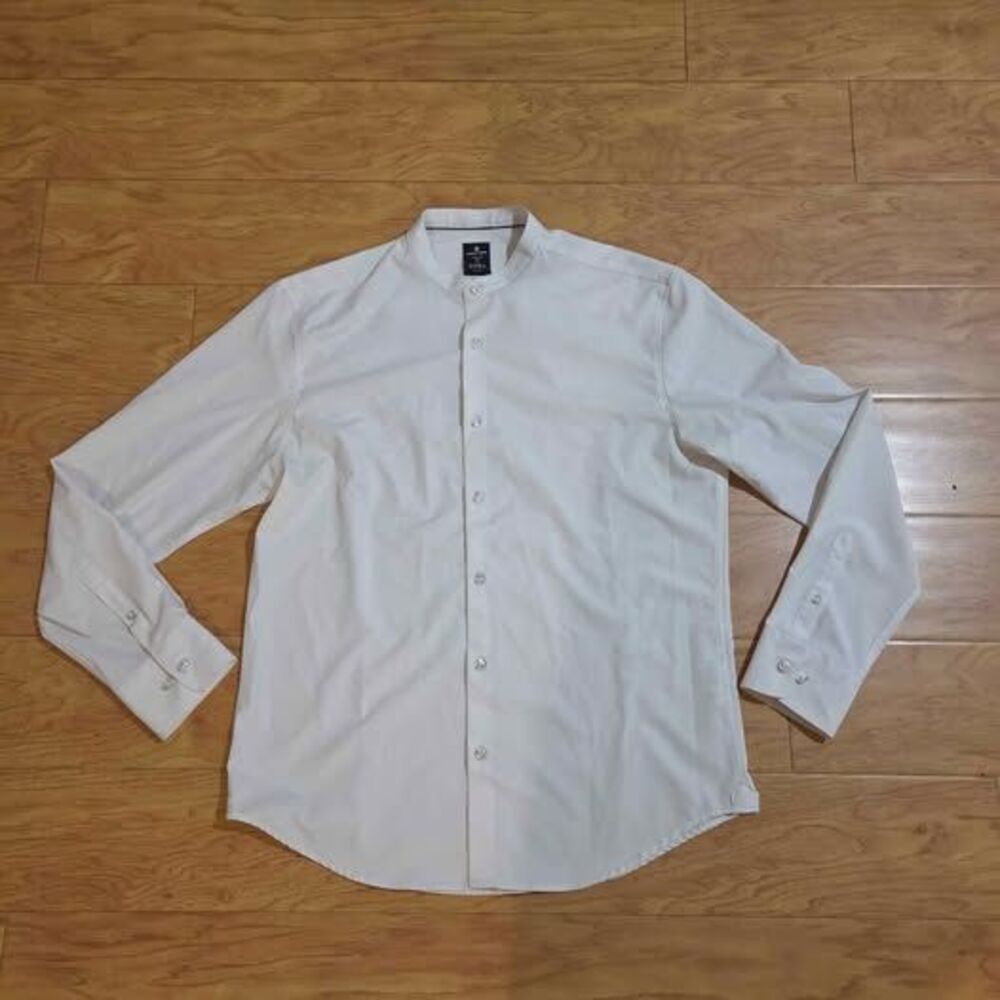 Brooklyn Brigade Modern Slim Band Collar Shirt-L